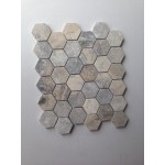 Silver 2 inch Hexagon Honed Travertine Mosaic